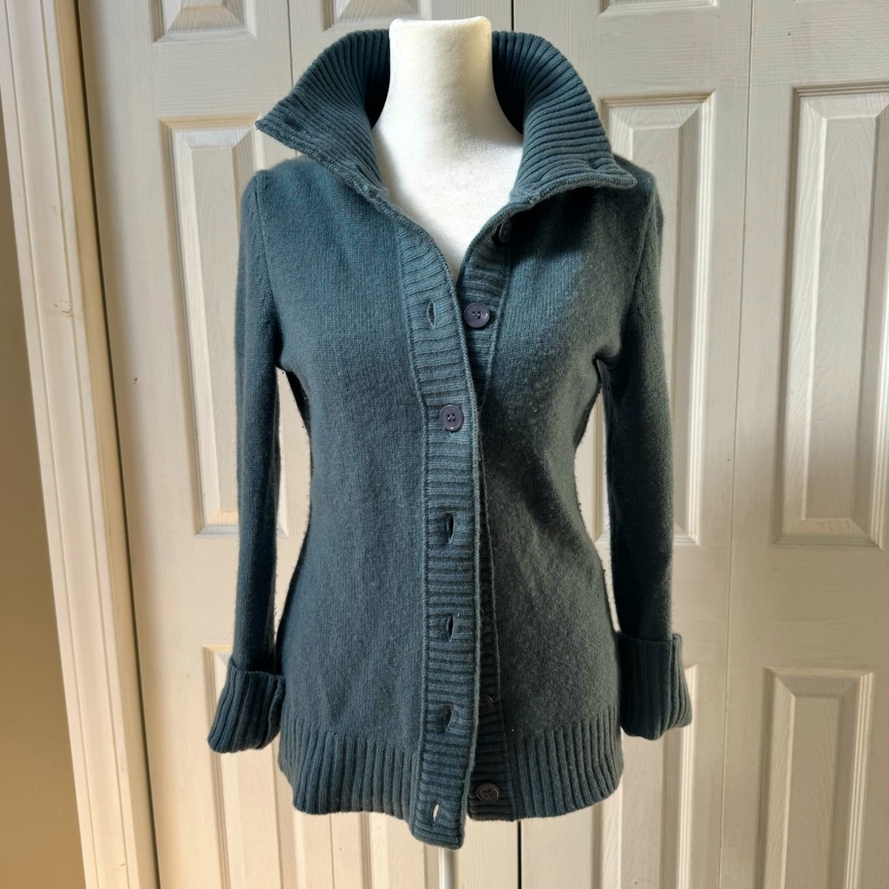 Scoop NYC Dark Green Cardigan Sweater